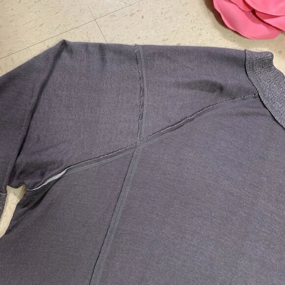 FREE PEOPLE FP MOVEMENT Sz M Gray Relaxed Side Zip Knit Tunic Top Sweatshirt - Picture 3 of 14